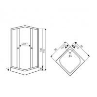 Cabina de dus Olga SQ Black 80 cu cada